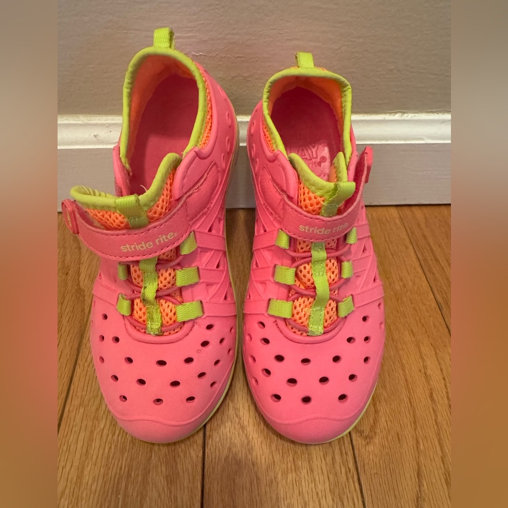 Stride Rite Made 2 Play Phibian Size 12 Shoes Pink Water Slip On Girl's Rubber
